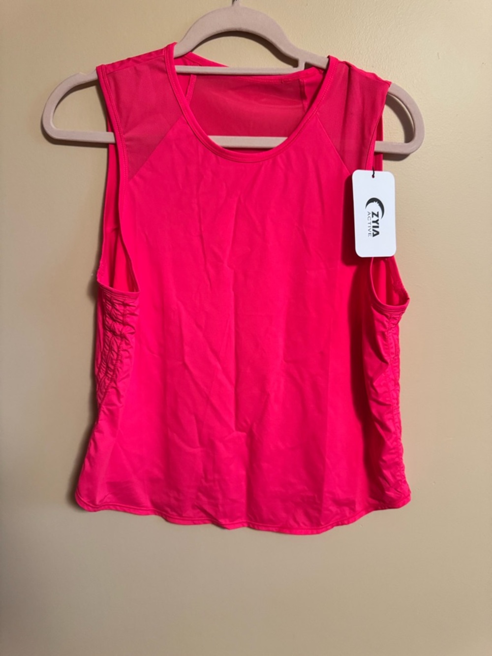 ZYIA Active Women’s Hot Pink Mesh-Back Tank Top